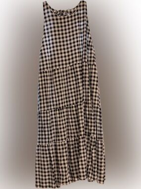 Torrid Black and White Gingham Tiered Dress